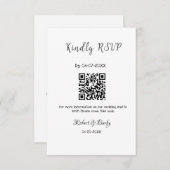 Vriendelijke bruiloft RSVP scan QR code eenvoudig Informatiekaartje (Voorkant / Achterkant)