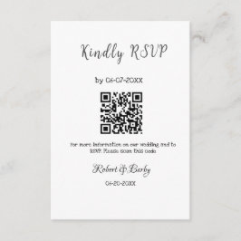 Vriendelijke bruiloft RSVP scan QR code eenvoudig Informatiekaartje