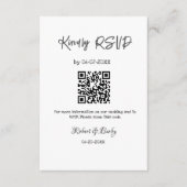 Vriendelijke bruiloft RSVP scan QR code eenvoudig Informatiekaartje (Voorkant)