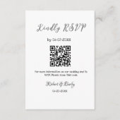 Vriendelijke bruiloft RSVP scan QR code eenvoudig Informatiekaartje (Voorkant)
