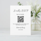 Vriendelijke bruiloft RSVP scan QR code eenvoudig Informatiekaartje (Staand voorkant)