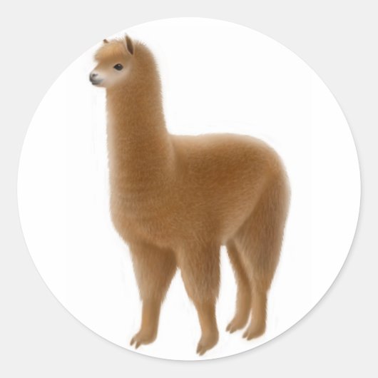 Vriendelijke bruine Alpaca Sticker (Voorkant)