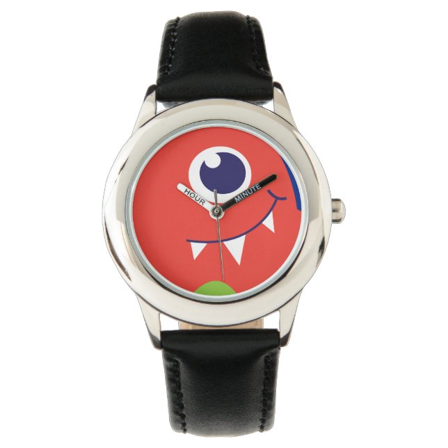 Vriendelijke buitenaardse gezicht oranje kinder ho horloge (Voorkant)