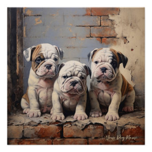 Vriendelijke Bulldog Puppy Honden 003 - Raimon Pal Perfect Poster