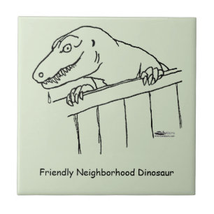 Vriendelijke buurt Dinosaur Tegeltje