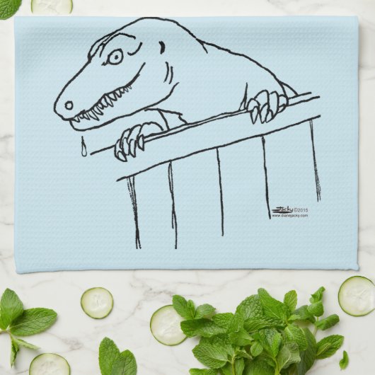 Vriendelijke buurt Dinosaur Theedoek (Gevouwen)