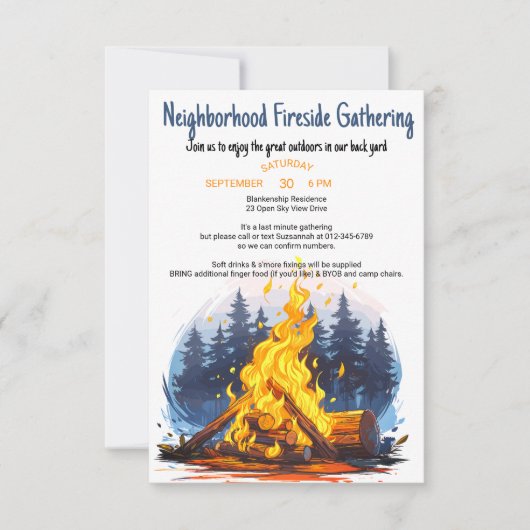 Vriendelijke buurt Fireside Gathering Kaart (Voorkant)