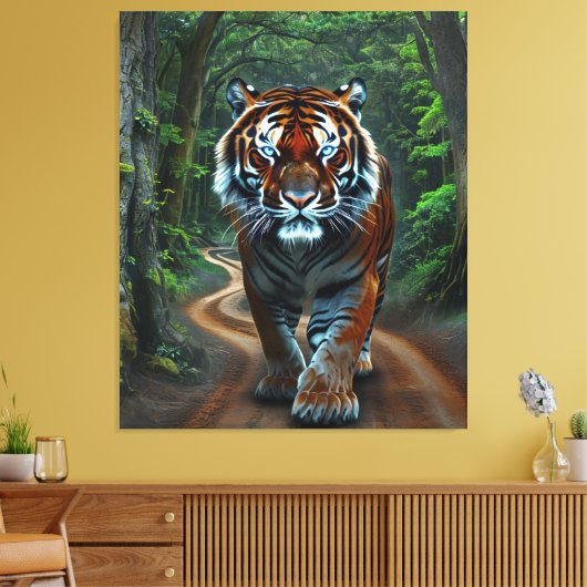Vriendelijke buurt Tiger Canvas Afdruk (Insitu (Woonkamer))