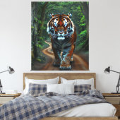 Vriendelijke buurt Tiger Canvas Afdruk (Insitu (Slaapkamer))