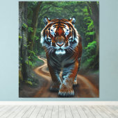 Vriendelijke buurt Tiger Canvas Afdruk (Insitu (Houten vloer))