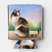 Vriendelijke Calico Cat Koelbox Blikjeskoeler (Achterkant)