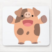 Vriendelijke Cartoon Pig mousepad Muismat (Voorkant)