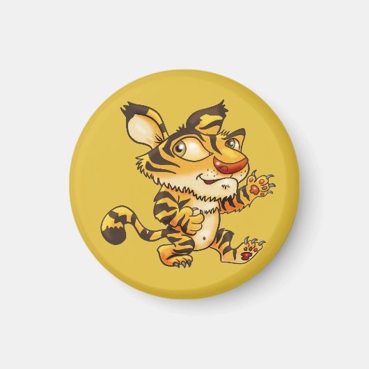 Vriendelijke Cartoon Tiger Magneet (Voorkant)