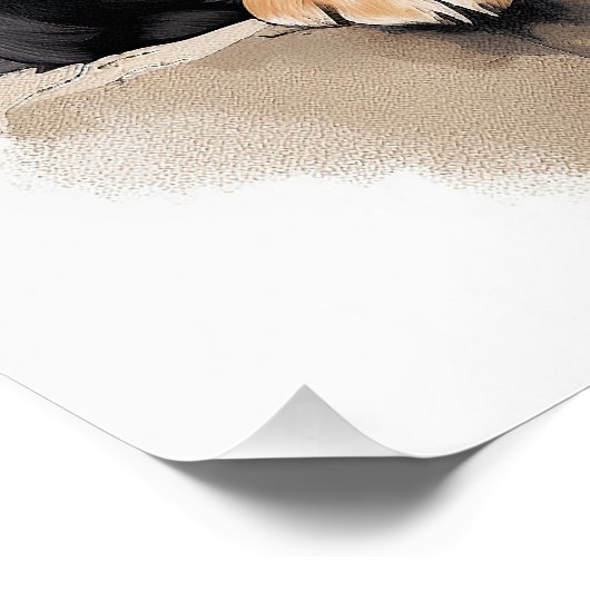 Vriendelijke Cavalier Koning Charles Spaniel Puppy Perfect Poster (Hoek)