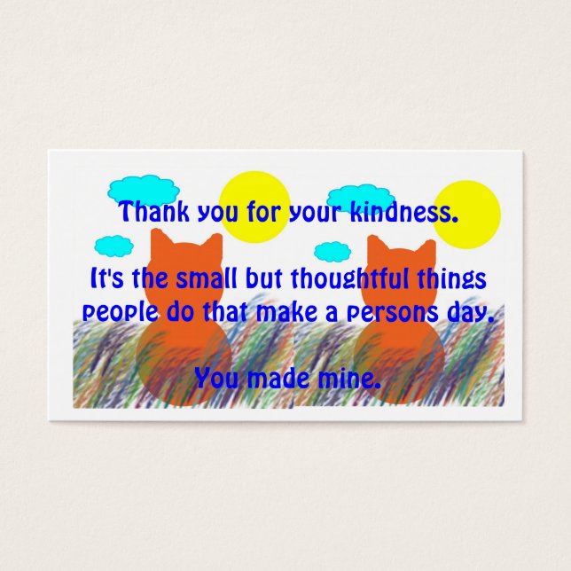 Vriendelijke daden dank-je visitekaartjes (Voorkant)