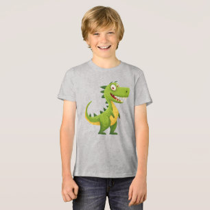 Vriendelijke Dino Cartoon Tri-Blend Shirt