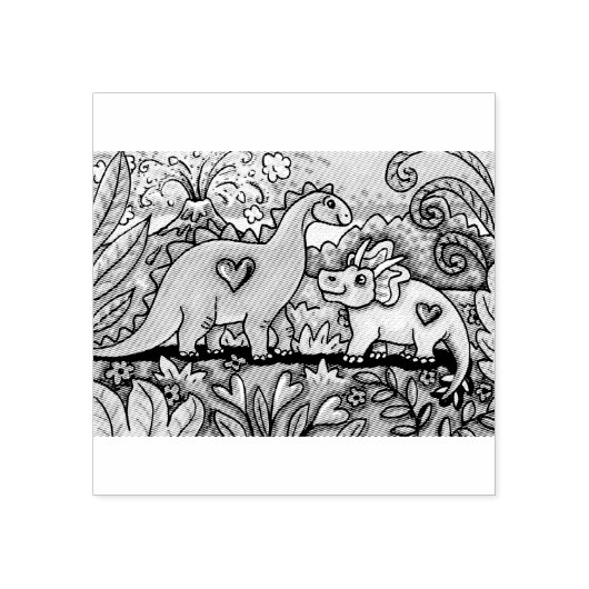 VRIENDELIJKE DINOSAURIËRS RUBBEREN STEMPEL (Afrduk)