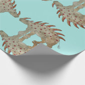 Vriendelijke dinosaurus cadeaupapier (Hoek)