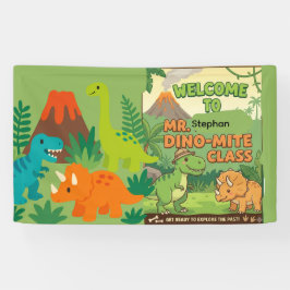 Vriendelijke dinosaurus Dino-Mite klaslokalen welk Spandoek