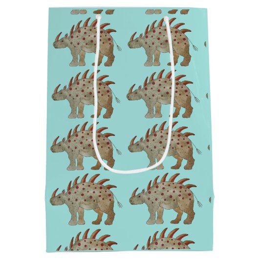 Vriendelijke dinosaurus medium cadeauzakje (Achterkant)