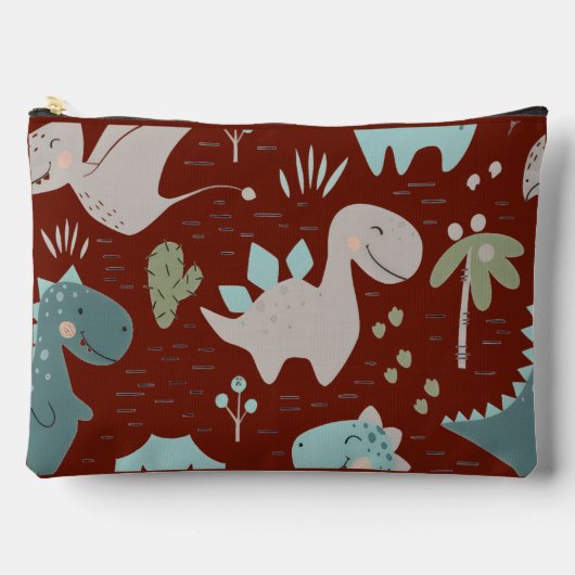 Vriendelijke dinosaurus school benodigdheden zak etui (Voorkant)