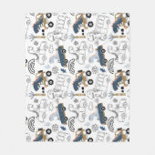 Vriendelijke Dinosaurussen in Auto's Patroon Fleece Deken (Voorkant)