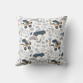 Vriendelijke Dinosaurussen in Auto's Patroon Kussen (Achterkant)