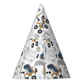 Vriendelijke Dinosaurussen In Auto'S Patroon Verja Feesthoedjes (Achterkant)