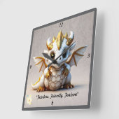 Vriendelijke Dragon Art Vierkante Klok (Hoek)