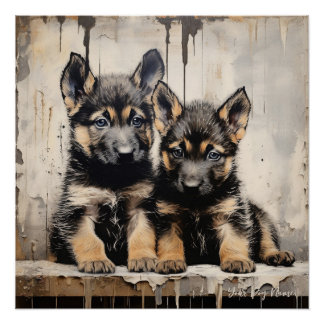 Vriendelijke Duitse Herder Puppy Honden 001 - Raim Perfect Poster