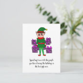 Vriendelijke Elf Kerstkaart (Staand voorkant)