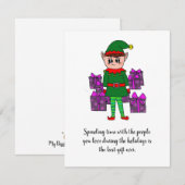 Vriendelijke Elf Kerstkaart (Voorkant / Achterkant)