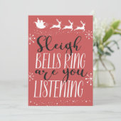 Vriendelijke en leuke Kerstman Sleigh Kerstmis Feestdagenkaart (Staand voorkant)