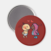 Vriendelijke eskimo neus kussen Kinder Magneet (Voorkant / Achterkant)