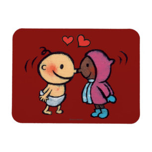 Vriendelijke eskimo neus kussen Kinder Magneet