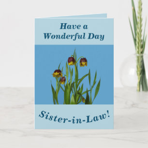 Vriendelijke Flowers Birthday Card voor Zuster-in- Kaart