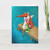 Vriendelijke fox- en kippeneetlustjes kaart (Voorkant)