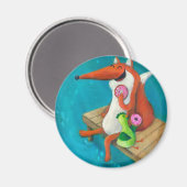 Vriendelijke fox- en kippeneetlustjes magneet (Voorkant / Achterkant)