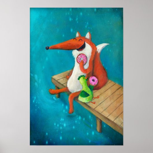 Vriendelijke fox- en kippeneetlustjes poster (Voorkant)