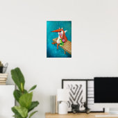 Vriendelijke fox- en kippeneetlustjes poster (Thuiskantoor)