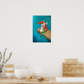 Vriendelijke fox- en kippeneetlustjes poster (Keuken)
