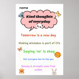 Vriendelijke gedachten elke dag poster
