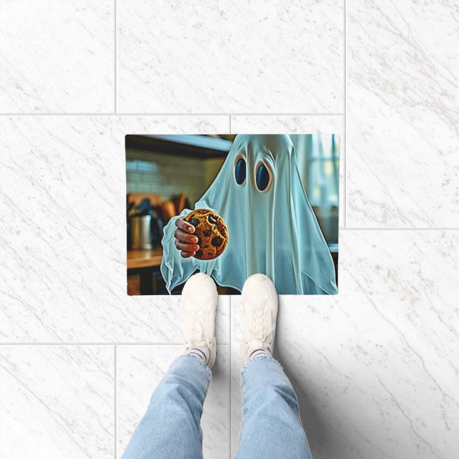 Vriendelijke geest met koekje deurmat (Binnen)