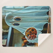 Vriendelijke geest met koekje sherpa deken (Voorkant (horizontaal))