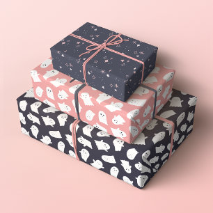 Vriendelijke geesten en sprankelende Halloween-pat Inpakpapier Vel