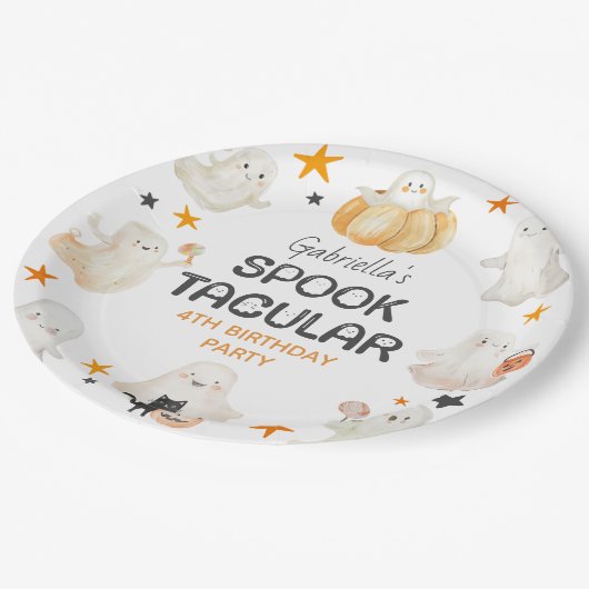 Vriendelijke geesten Spooktacular Kids Verjaardags Papieren Bordje (Gekanteld)