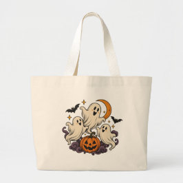 Vriendelijke Geesten Vintage Halloween Boodschappe Grote Tote Bag