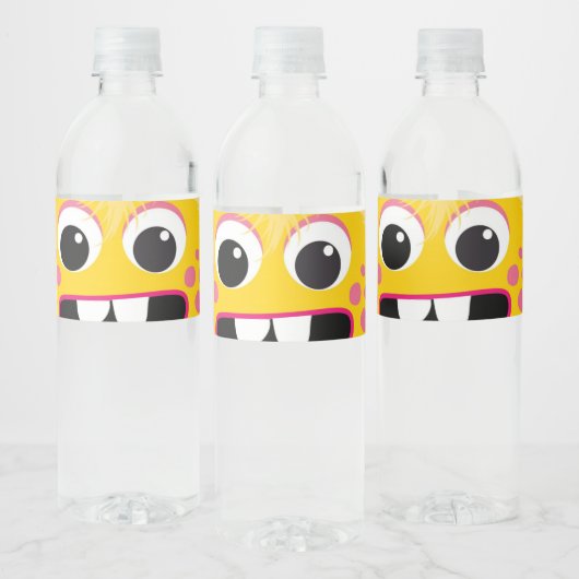 Vriendelijke Gele Monster Waterfles Labels Etiket (Flessen)