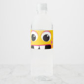 Vriendelijke Gele Monster Waterfles Labels Etiket (Voorkant)