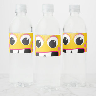 Vriendelijke Gele Monster Waterfles Labels Waterfles Etiket